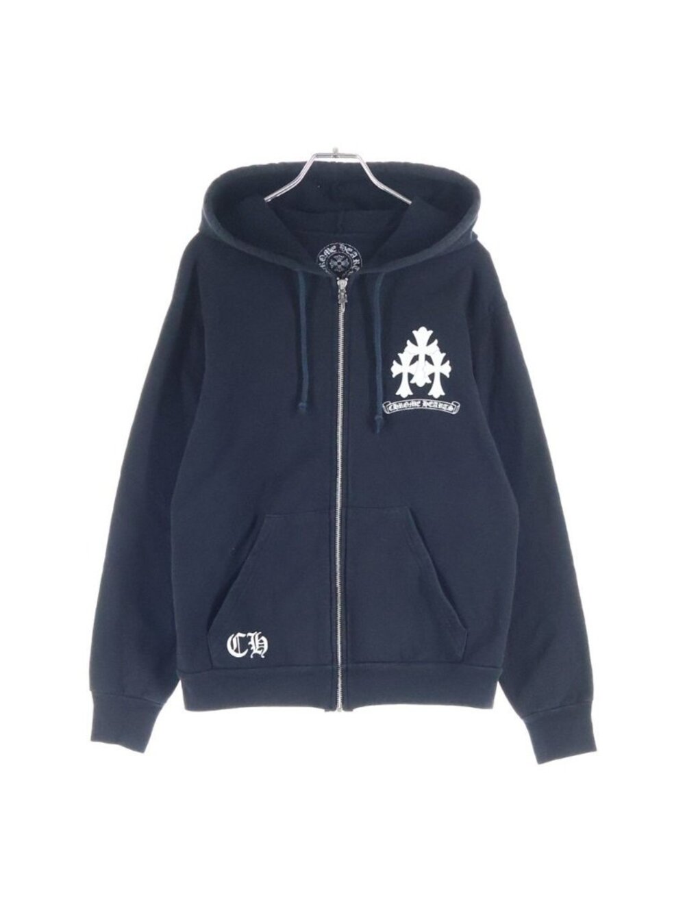 Chrome Hearts Vintage Sweatshirt HD Zip Back Cemetery Print Zip Hoodie Black
